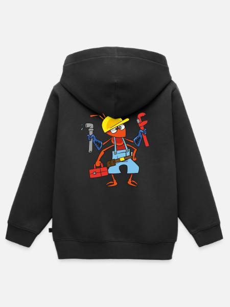Sanitär Ameise - Kinder Premium Organic Zip Hoodie - Schwarz