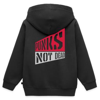 punks not dead Zitat - Kinder Premium Organic Zip Hoodie - Schwarz - Hinten - AI Model Kid Male (0cm)