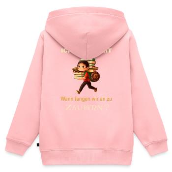 Lasst den Kleinen ihre Phantasie - Kinder Premium Organic Zip Hoodie - Rosa - Hinten - AI Model Kid Female (0cm)