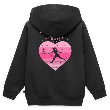 6. Geburtstag Tennis Tennisspielerin Mädchen - Kinder Premium Organic Zip Hoodie - Schwarz - Hinten - AI Model Kid Male (0cm)