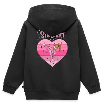 7. Geburtstag Tochter Mädchen Kampfsport Judo - Kinder Premium Organic Zip Hoodie - Schwarz - Hinten - AI Model Kid Male (0cm)