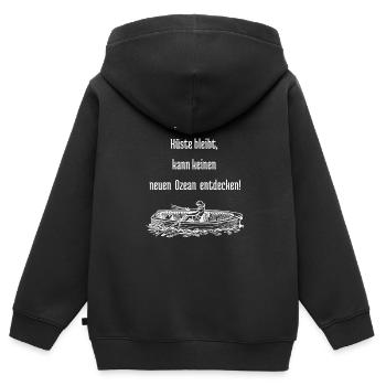 Ozean - Kinder Premium Organic Zip Hoodie - Schwarz - Hinten - AI Model Kid Male (0cm)