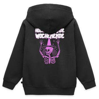 HOCH DIE HÄNDE WOCHENENDE *HALLOWEEN* - Kinder Premium Organic Zip Hoodie - Schwarz - Hinten - AI Model Kid Male (0cm)