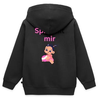Spiel mit mir Girl - Kinder Premium Organic Zip Hoodie - Schwarz - Hinten - AI Model Kid Male (0cm)