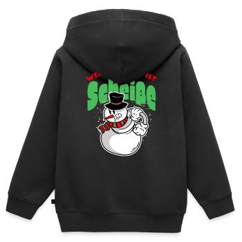 Weihnachten ist Scheiße - Kinder Premium Organic Zip Hoodie - Schwarz - Hinten - AI Model Kid Male (0cm)