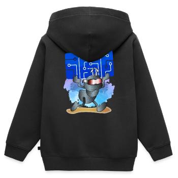Cyborg-Ameise trägt einen Chip - Kinder Premium Organic Zip Hoodie - Schwarz - Hinten - AI Model Kid Male (0cm)