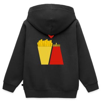 pommes & ketchup - Kinder Premium Organic Zip Hoodie - Schwarz - Hinten - AI Model Kid Male (0cm)