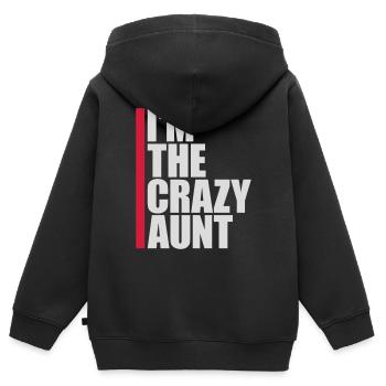 im the crazy aunt - Kinder Premium Organic Zip Hoodie - Schwarz - Hinten - AI Model Kid Male (0cm)