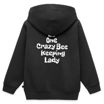 One crazy bee keeping lady - Kids Premium Organic Zip-up Hoodie - black - Back - AI Model Kid Male (0cm)