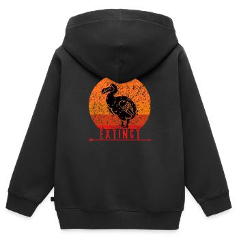 EXTINCT - Dodo - Paleontology - Fossil - History - Kids Premium Organic Zip-up Hoodie - black - Back - AI Model Kid Male (0cm)