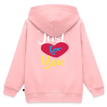 Just for you - Kinder Premium Organic Zip Hoodie - Rosa - Hinten - AI Model Kid Female (0cm)