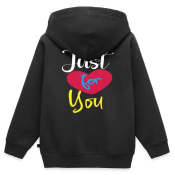 Just for you - Kinder Premium Organic Zip Hoodie - Schwarz - Hinten - AI Model Kid Male (0cm)