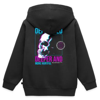 Depressed Streetwear - Kinder Premium Organic Zip Hoodie - Schwarz - Hinten - AI Model Kid Male (0cm)