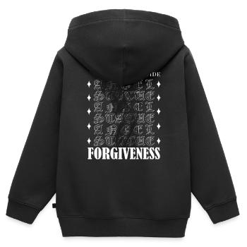 Forgiveness Streetwear - Kinder Premium Organic Zip Hoodie - Schwarz - Hinten - AI Model Kid Male (0cm)