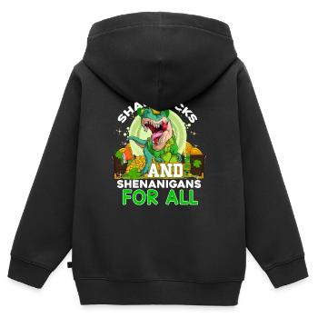 St Paddy’s St Patricksday St Patrick Day - Sweat Premium à capuche zippé enfant bio - noir - Dos - AI Model Kid Male (0cm)