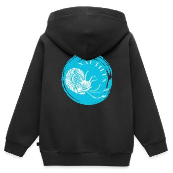 NAUTILUS - TIEFSEE - PERLBOOT - TINTENFISCH - Kinder Premium Organic Zip Hoodie - Schwarz - Hinten - AI Model Kid Male (0cm)