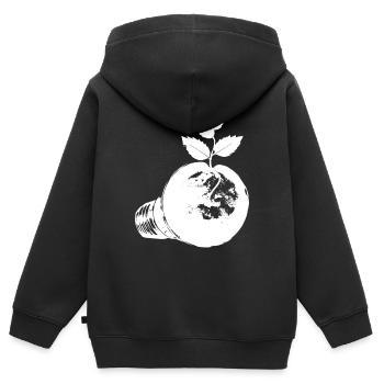 Blüh auf mit Grün - Kinder Premium Organic Zip Hoodie - Schwarz - Hinten - AI Model Kid Male (0cm)