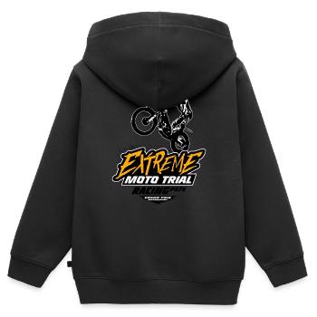 Trial - Trialsport - Moto Trial - Motorcycle Trial - Kinder Premium Organic Zip Hoodie - Schwarz - Hinten - AI Model Kid Male (0cm)