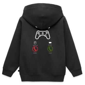 Videospiele rufen Sie mich an - Kinder Premium Organic Zip Hoodie - Schwarz - Hinten - AI Model Kid Male (0cm)