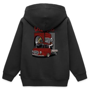 Barkas B1000 // LowLife // Illustration - Sweat Premium à capuche zippé enfant bio - noir - Dos - AI Model Kid Male (0cm)