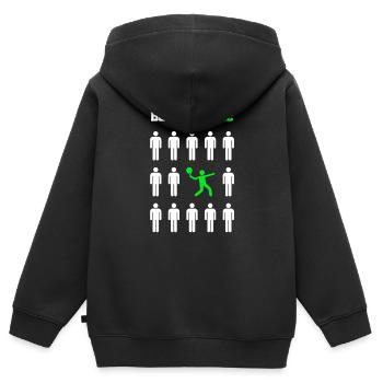 Sei anders, paddele - Kinder Premium Organic Zip Hoodie - Schwarz - Hinten - AI Model Kid Male (0cm)