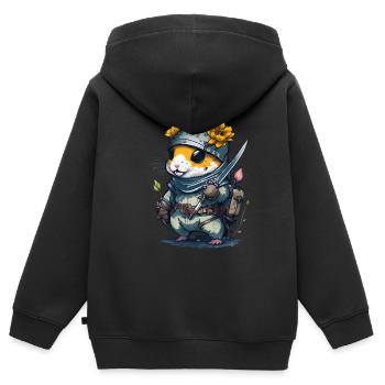 With this design you will become a ninja hamster - Kids Premium Organic Zip-up Hoodie - black - Back - AI Model Kid Male (0cm)