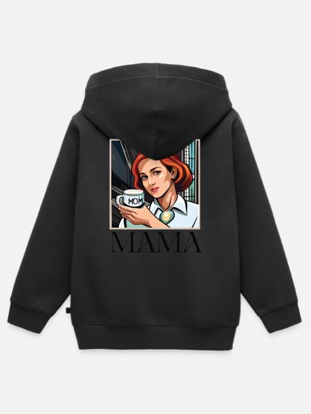 Mum - Kinder Premium Organic Zip Hoodie - Schwarz