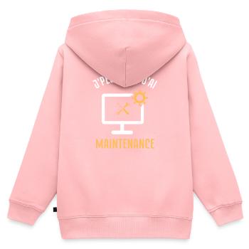 Je peux pas j ai maintenance informatique 1 - Sweat Premium à capuche zippé enfant bio - rose - Dos - AI Model Kid Female (0cm)