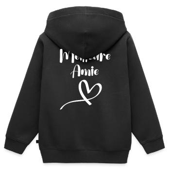 Meilleure Amie - Sweat Premium à capuche zippé enfant bio - noir - Dos - AI Model Kid Male (0cm)