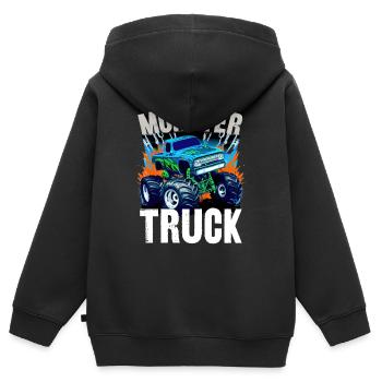 Monstertruck - Kinder Premium Organic Zip Hoodie - Schwarz - Hinten - AI Model Kid Male (0cm)