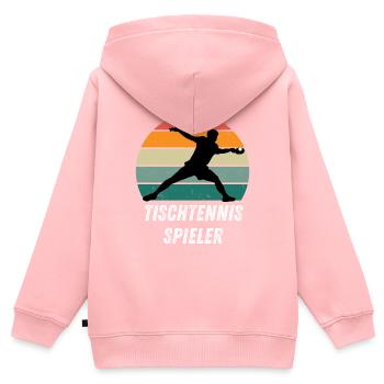 Tischtennisspieler - Kinder Premium Organic Zip Hoodie - Rosa - Hinten - AI Model Kid Female (0cm)