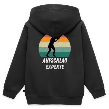 Tischtennisspieler - Kinder Premium Organic Zip Hoodie - Schwarz - Hinten - AI Model Kid Male (0cm)