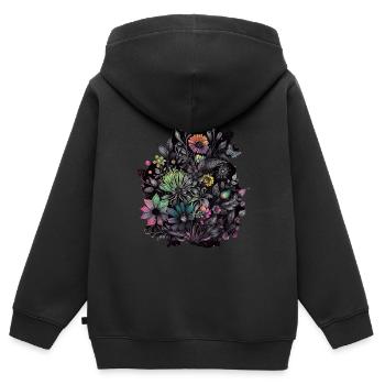 Flower Power - Kinder Premium Organic Zip Hoodie - Schwarz - Hinten - AI Model Kid Male (0cm)