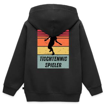 Tischtennisspieler - Kinder Premium Organic Zip Hoodie - Schwarz - Hinten - AI Model Kid Male (0cm)