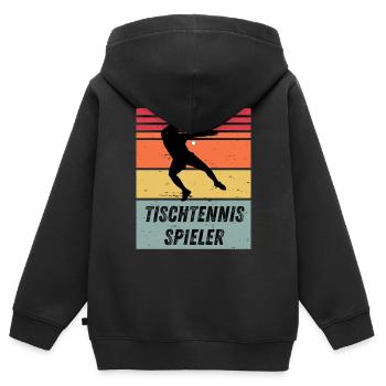 Tischtennisspieler - Kinder Premium Organic Zip Hoodie - Schwarz - Hinten - AI Model Kid Male (0cm)