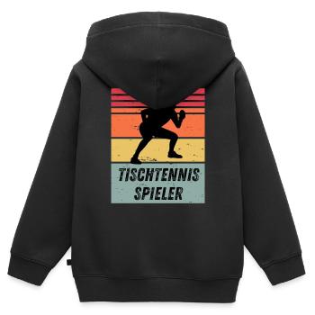 Tischtennisspieler - Kinder Premium Organic Zip Hoodie - Schwarz - Hinten - AI Model Kid Male (0cm)
