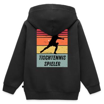 Tischtennisspieler - Kinder Premium Organic Zip Hoodie - Schwarz - Hinten - AI Model Kid Male (0cm)