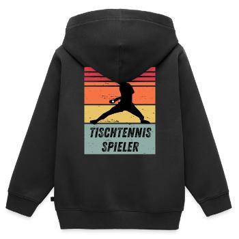 Tischtennisspieler - Kinder Premium Organic Zip Hoodie - Schwarz - Hinten - AI Model Kid Male (0cm)