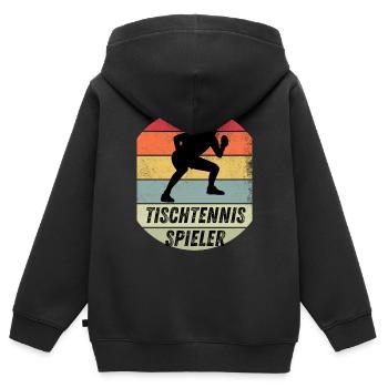Tischtennisspieler - Kinder Premium Organic Zip Hoodie - Schwarz - Hinten - AI Model Kid Male (0cm)