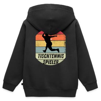 Tischtennisspieler - Kinder Premium Organic Zip Hoodie - Schwarz - Hinten - AI Model Kid Male (0cm)