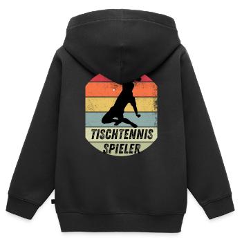 Tischtennisspieler - Kinder Premium Organic Zip Hoodie - Schwarz - Hinten - AI Model Kid Male (0cm)