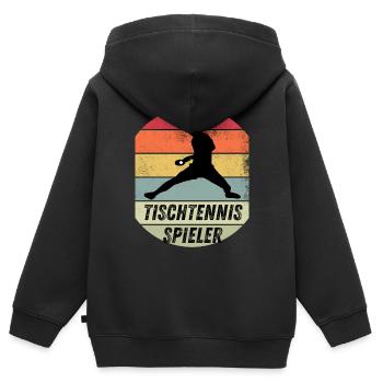Tischtennisspieler - Kinder Premium Organic Zip Hoodie - Schwarz - Hinten - AI Model Kid Male (0cm)