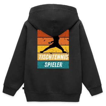 Tischtennisspieler - Kinder Premium Organic Zip Hoodie - Schwarz - Hinten - AI Model Kid Male (0cm)