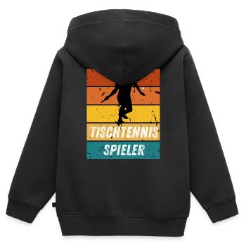 Tischtennisspieler - Kinder Premium Organic Zip Hoodie - Schwarz - Hinten - AI Model Kid Male (0cm)