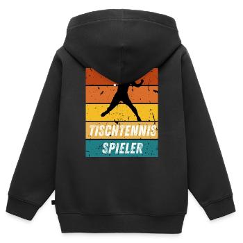 Tischtennisspieler - Kinder Premium Organic Zip Hoodie - Schwarz - Hinten - AI Model Kid Male (0cm)