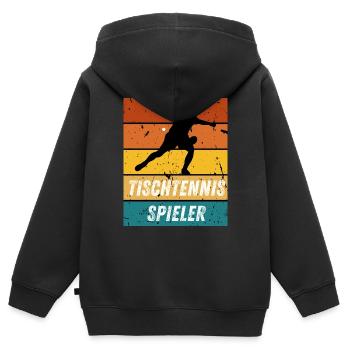 Tischtennisspieler - Kinder Premium Organic Zip Hoodie - Schwarz - Hinten - AI Model Kid Male (0cm)