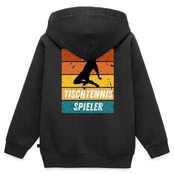 Tischtennisspieler - Kinder Premium Organic Zip Hoodie - Schwarz - Hinten - AI Model Kid Male (0cm)