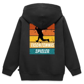 Tischtennisspieler - Kinder Premium Organic Zip Hoodie - Schwarz - Hinten - AI Model Kid Male (0cm)