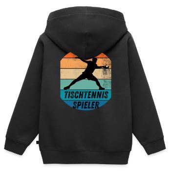 Tischtennisspieler - Kinder Premium Organic Zip Hoodie - Schwarz - Hinten - AI Model Kid Male (0cm)
