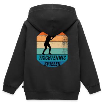 Tischtennisspieler - Kinder Premium Organic Zip Hoodie - Schwarz - Hinten - AI Model Kid Male (0cm)